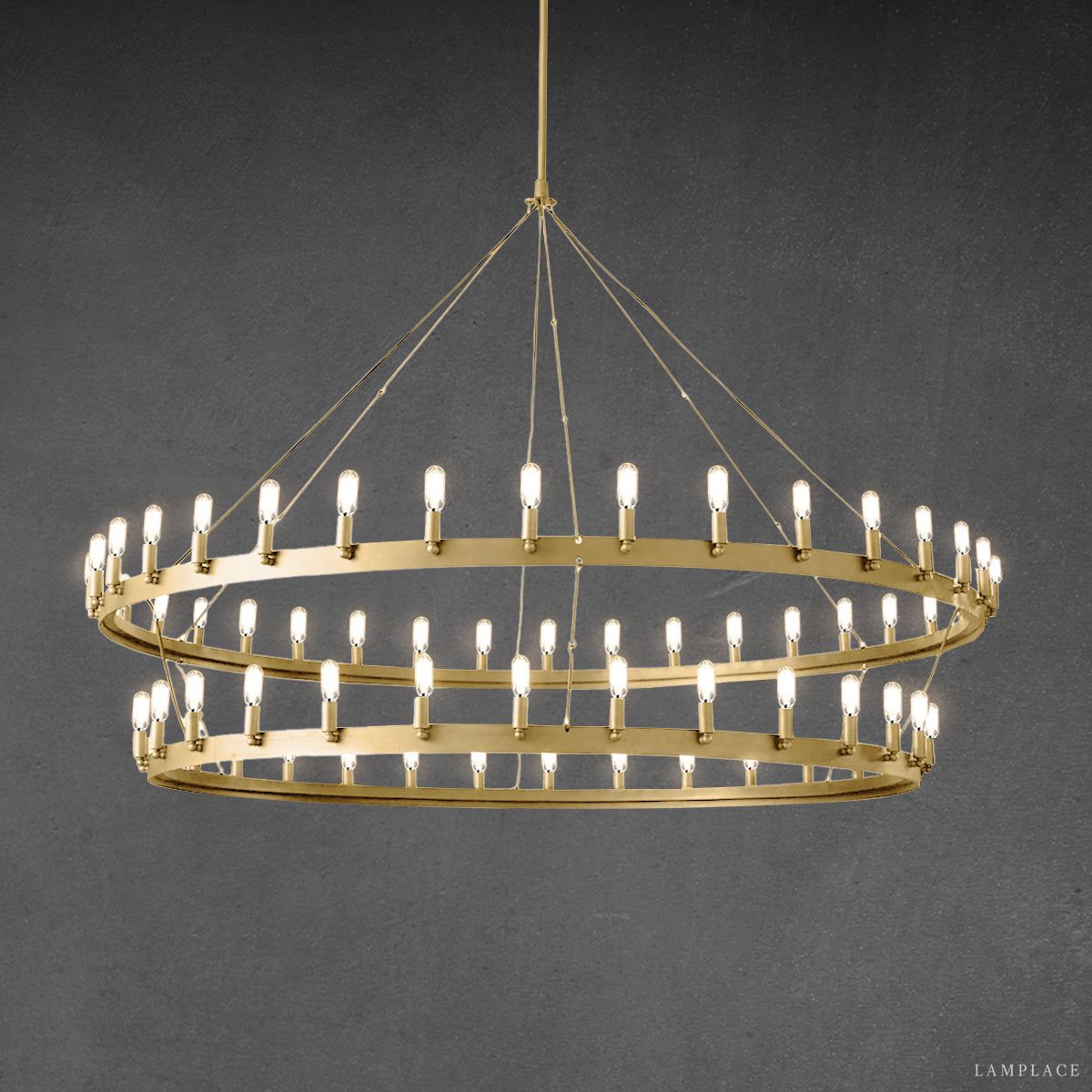 Camino Vintage Industrial Two-Tier Chandelier 71"