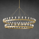 Camino Vintage Industrial Two-Tier Chandelier 71"