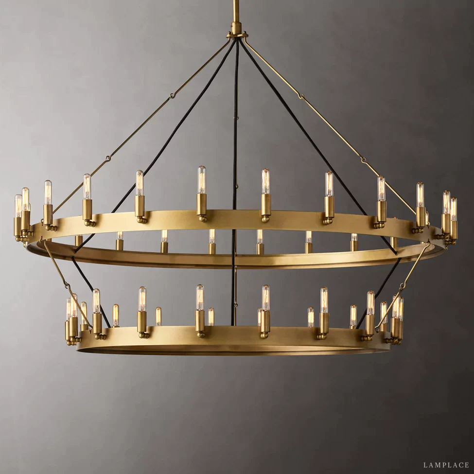 Camino Vintage Industrial Two-Tier Chandelier 71"
