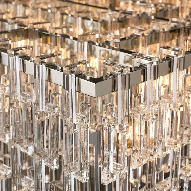 Marignan Modern Crystal Tiered Rectangle Chandelier 60"