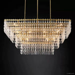 Marignan Modern Crystal Tiered Rectangle Chandelier 72"