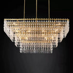 Marignan Modern Crystal Tiered Rectangle Chandelier 72"