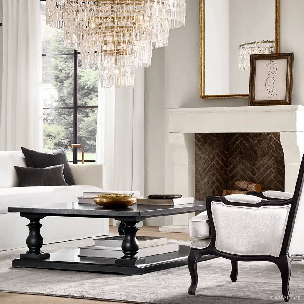 Marignan Modern Crystal Tiered Round Chandelier 36"