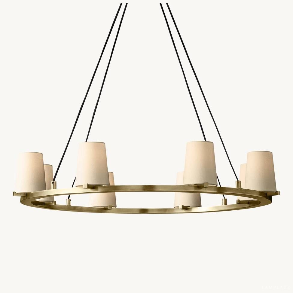 Pauillac Fabric Shade Round Chandelier 36"