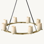 Pauillac Fabric Shade Round Chandelier 36"
