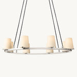 Pauillac Fabric Shade Round Chandelier 36"