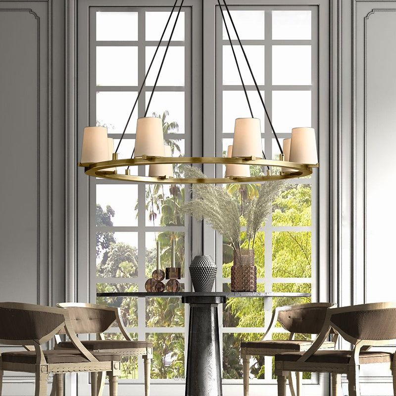 Pauillac Fabric Shade Round Chandelier 48"