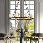 Pauillac Fabric Shade Round Chandelier 36"