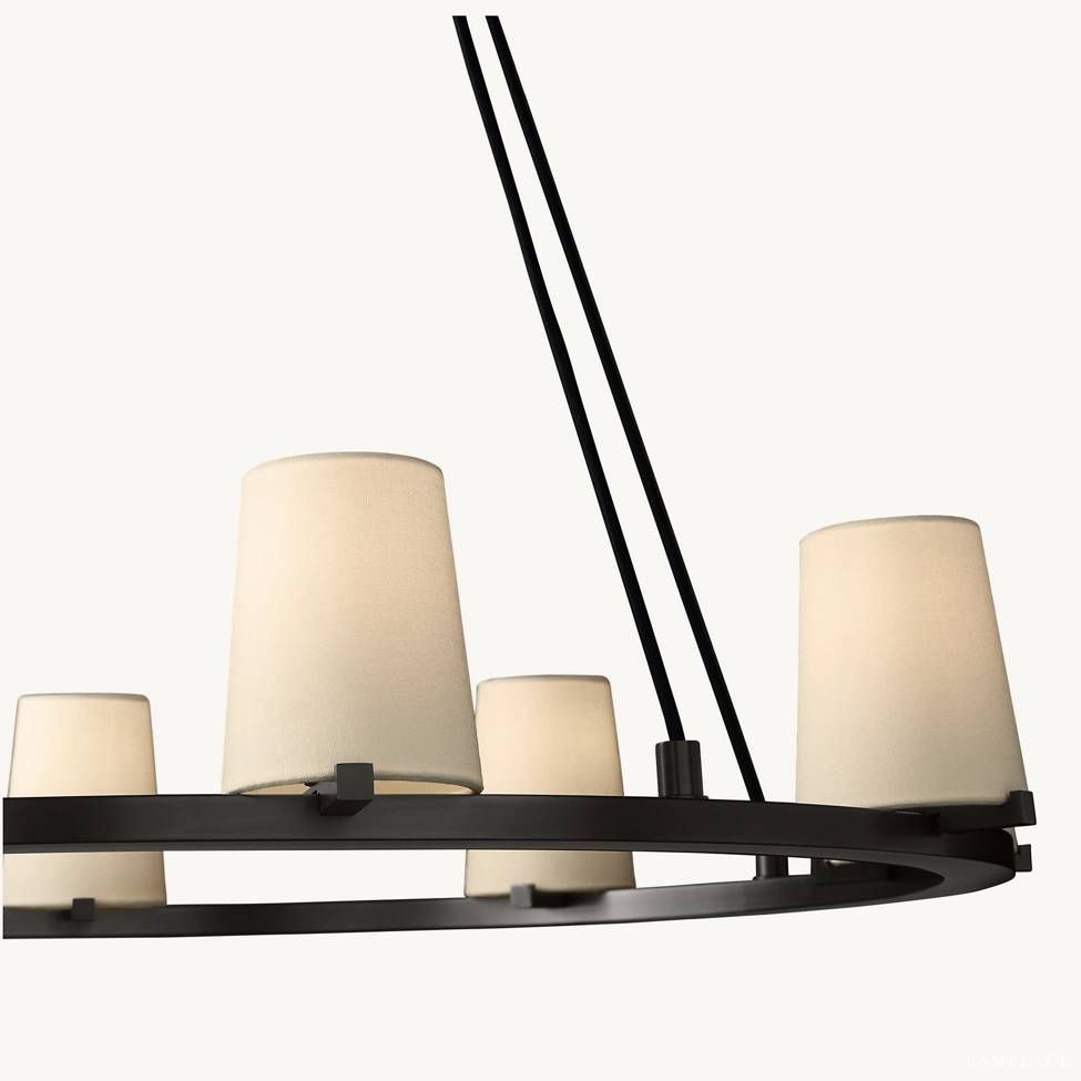Pauillac Fabric Shade Round Chandelier 48"