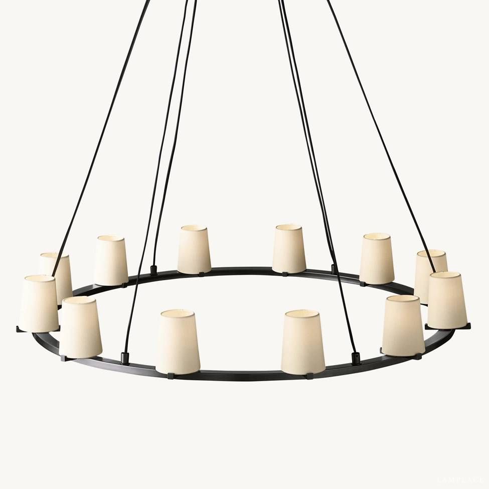 Pauillac Fabric Shade Round Chandelier 48"