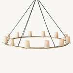 Pauillac Fabric Shade Round Chandelier 60"