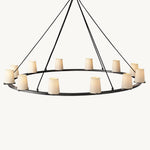 Pauillac Fabric Shade Round Chandelier 60"