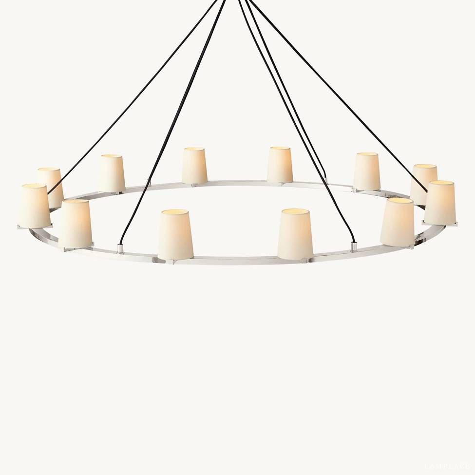 Pauillac Fabric Shade Round Chandelier 60"
