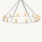 Pauillac Fabric Shade Round Chandelier 60"