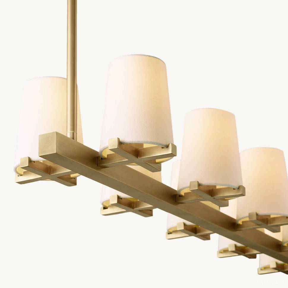 Pauillac Fabric Shade Linear Chandelier 49"