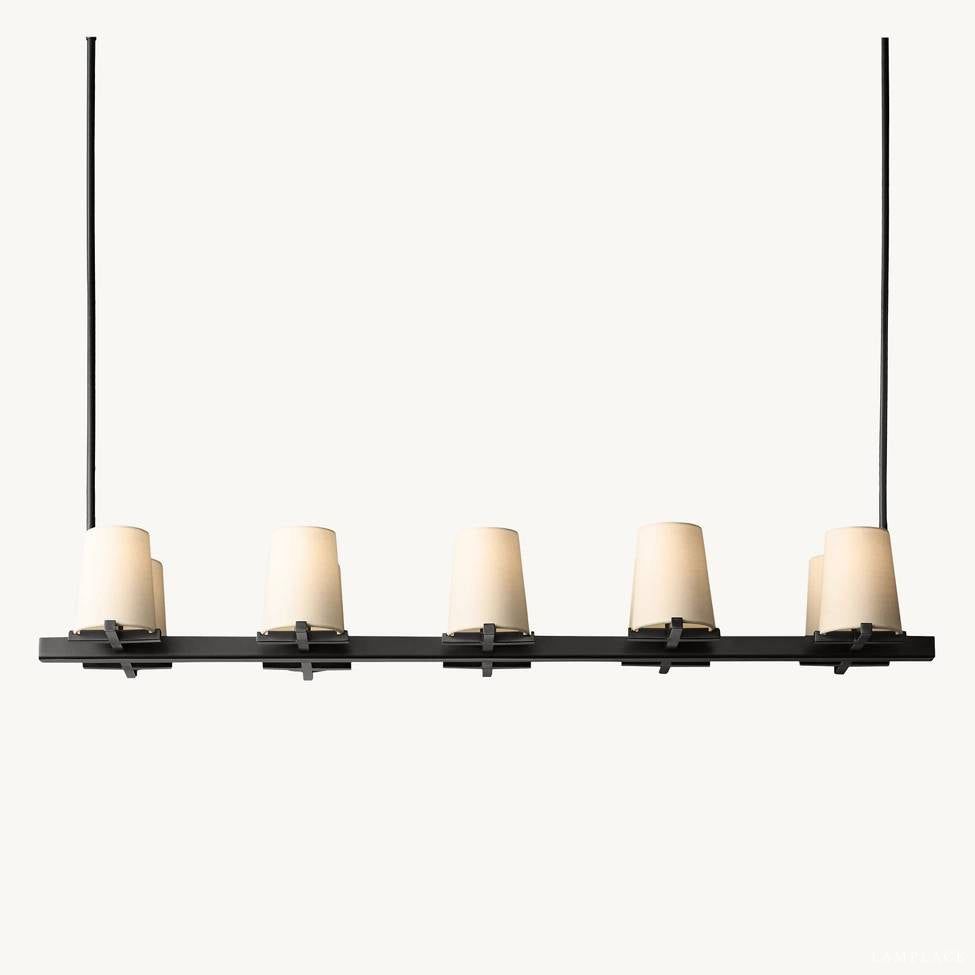 Pauillac Fabric Shade Linear Chandelier 49"