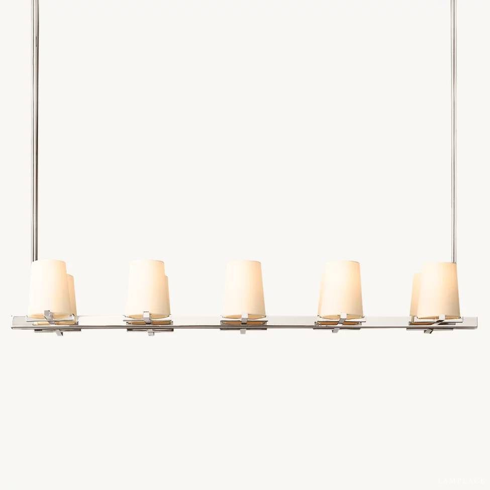 Pauillac Fabric Shade Linear Chandelier 49"