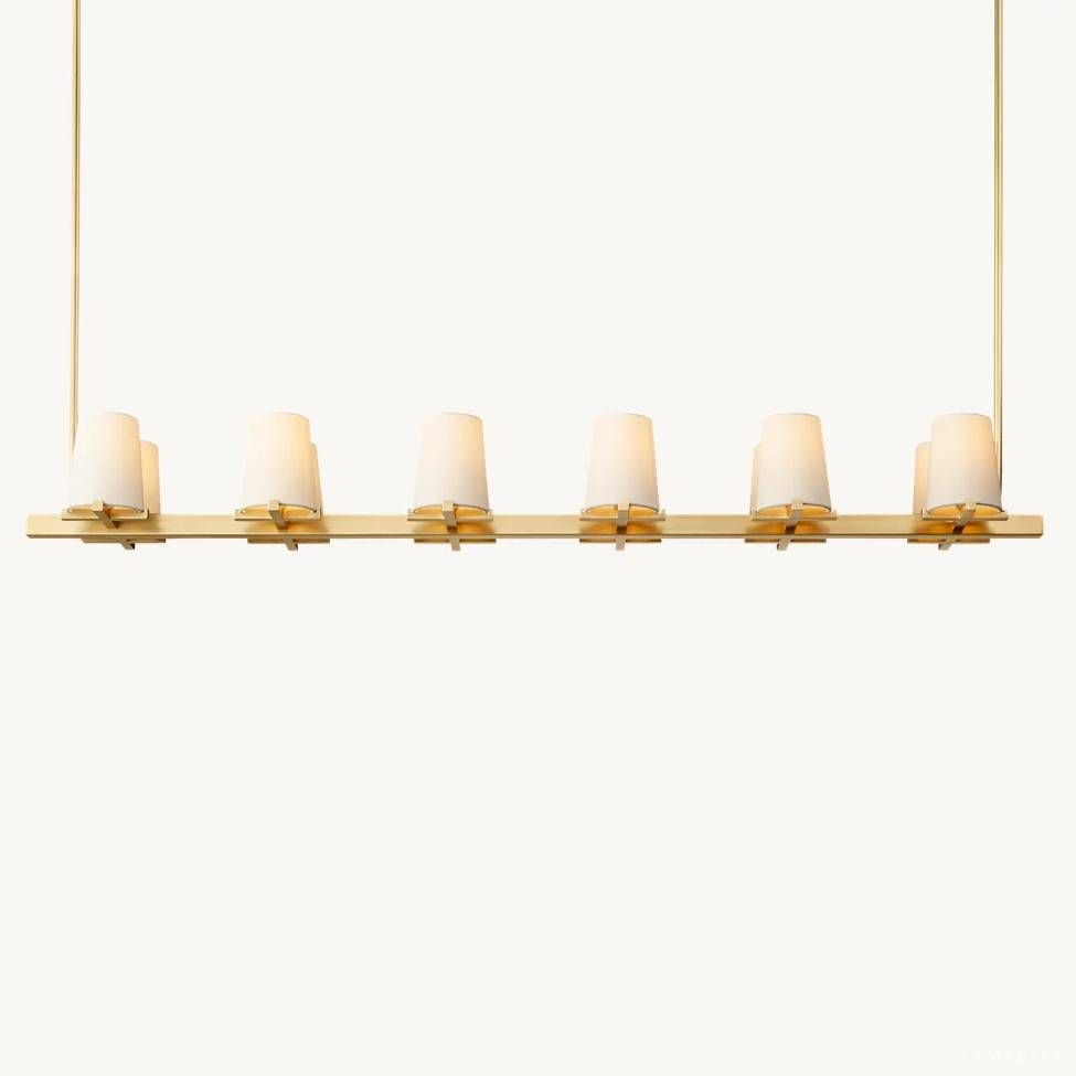 Pauillac Fabric Shade Linear Chandelier 60"