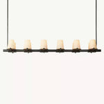 Pauillac Fabric Shade Linear Chandelier 60"