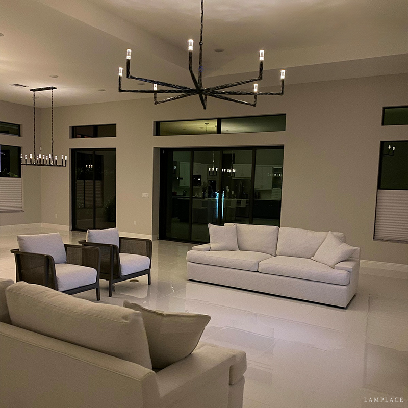 Thaddeus Artisan Forged Round Chandelier 48"