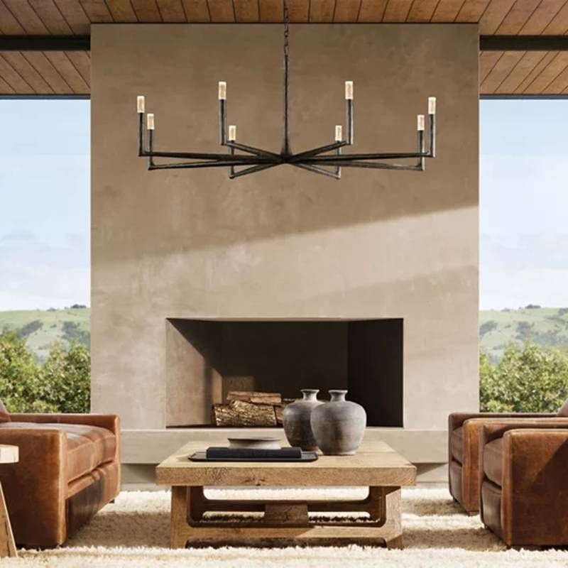 Thaddeus Artisan Forged Round Chandelier 72"