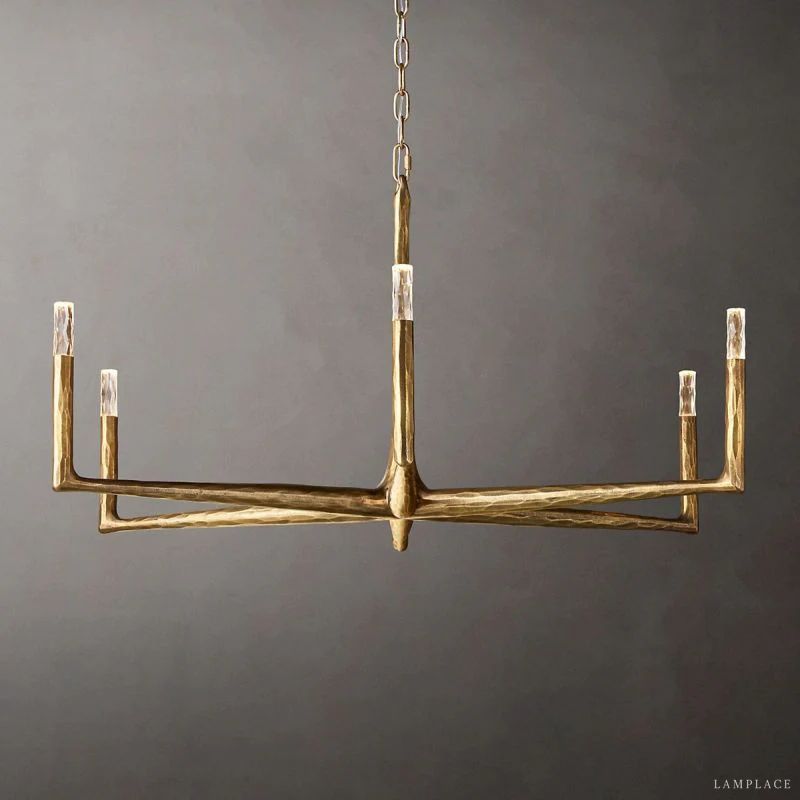 Thaddeus Artisan Forged Round Chandelier 48"