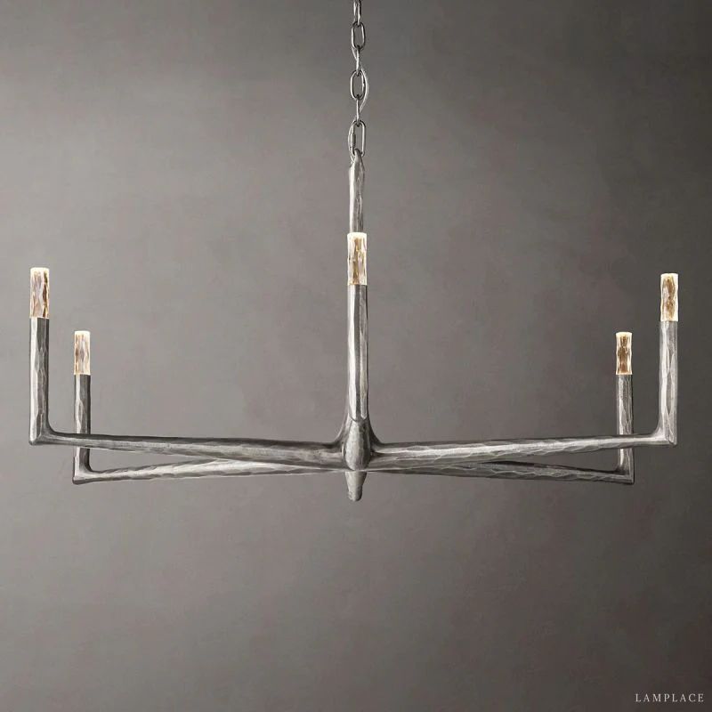 Thaddeus Artisan Forged Round Chandelier 48"