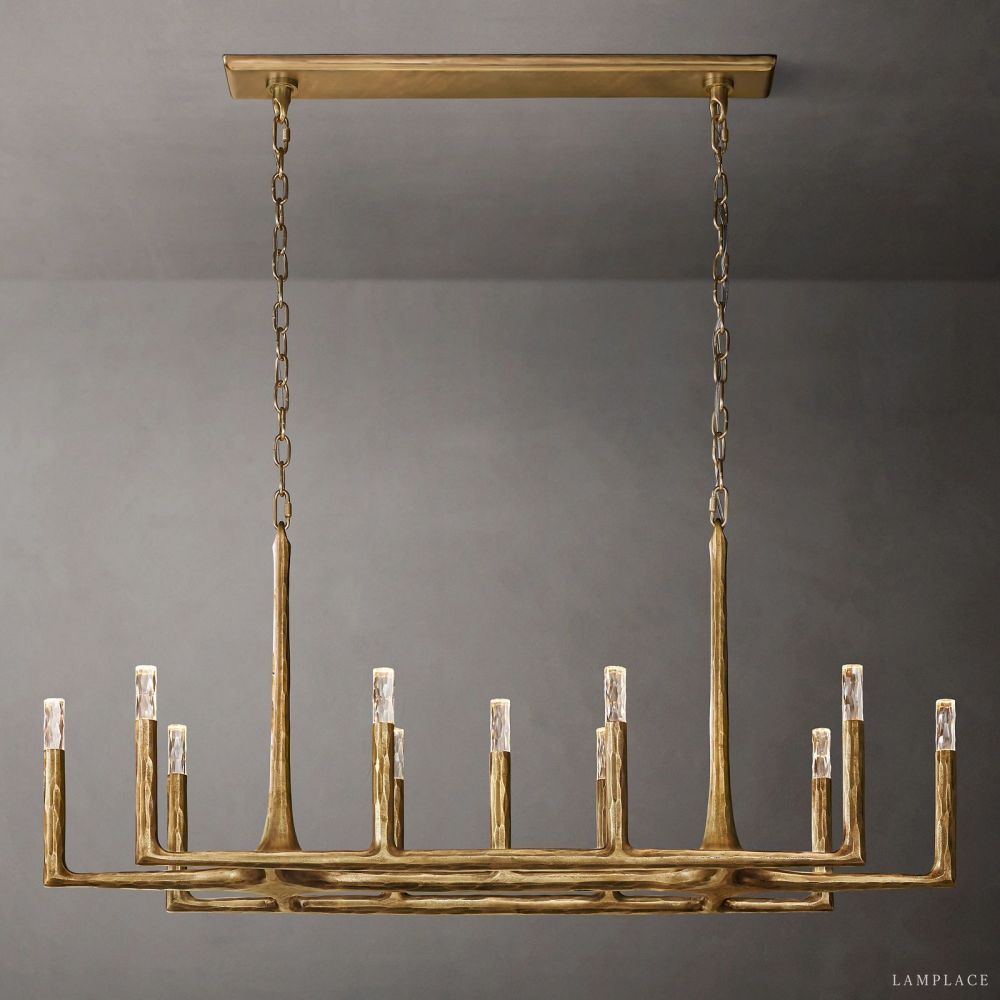 Thaddeus Artisan Forged Linear Chandelier 54"
