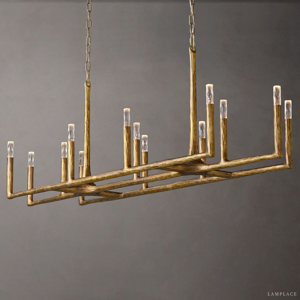 Thaddeus Artisan Forged Linear Chandelier 54"