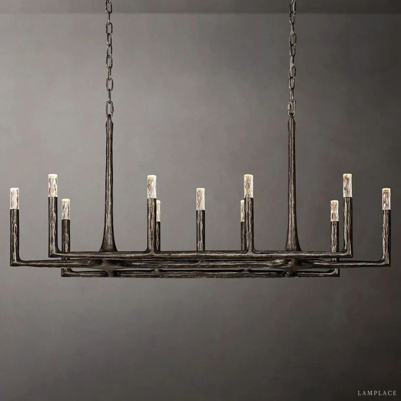 Thaddeus Artisan Forged Linear Chandelier 54"