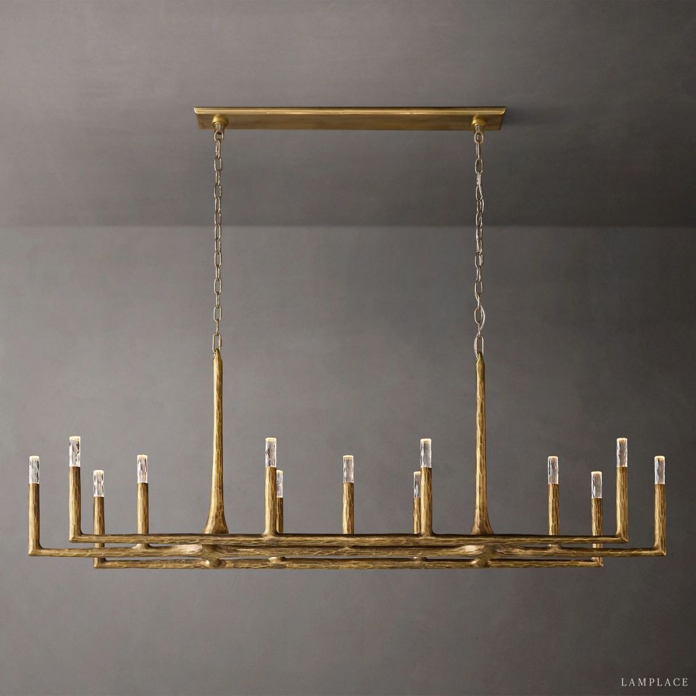 Thaddeus Artisan Forged Linear Chandelier 72"