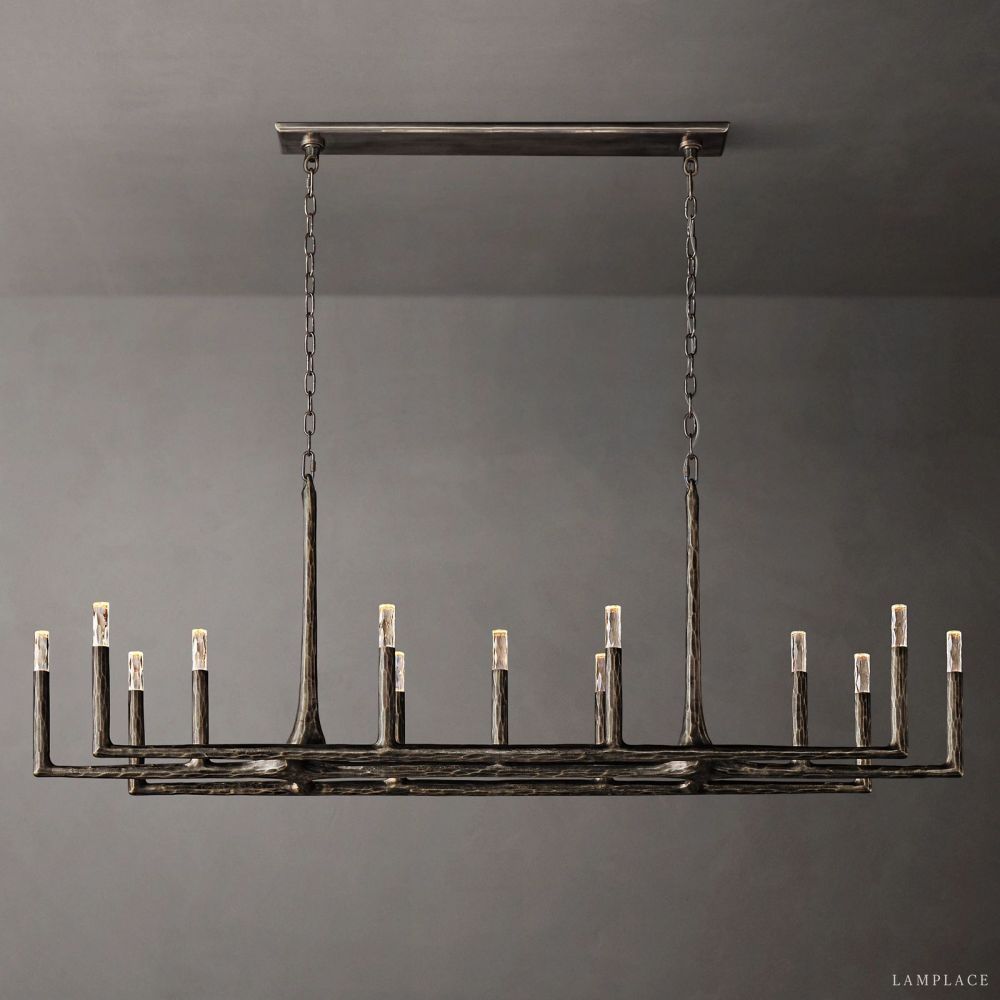 Thaddeus Artisan Forged Linear Chandelier 72"
