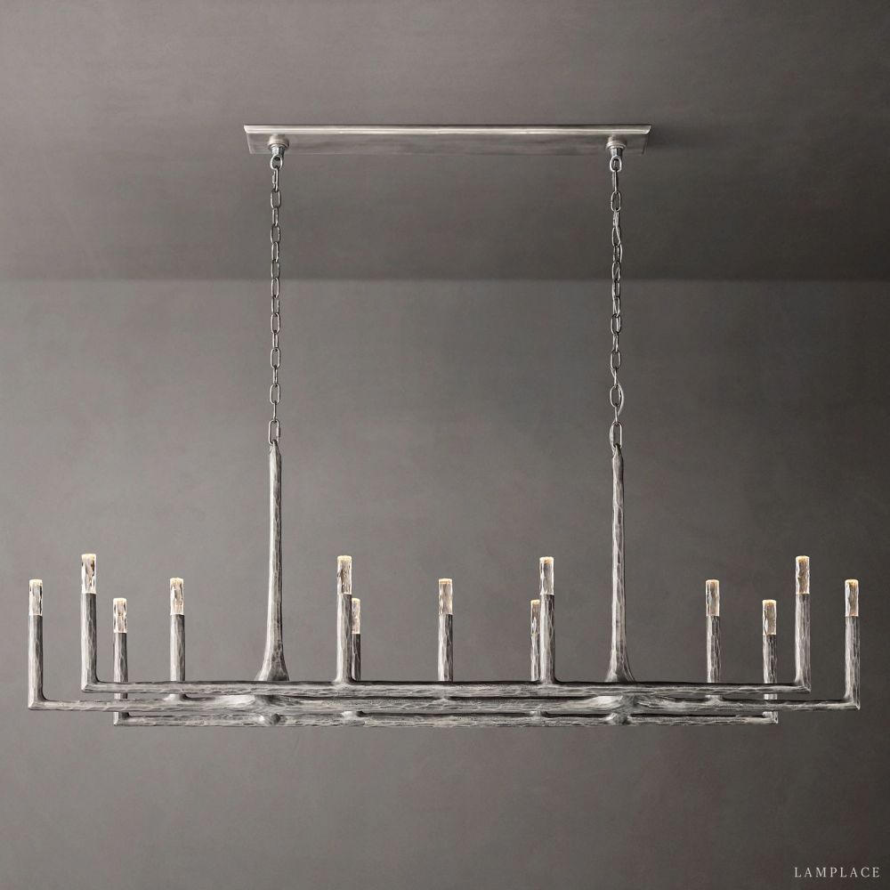 Thaddeus Artisan Forged Linear Chandelier 72"
