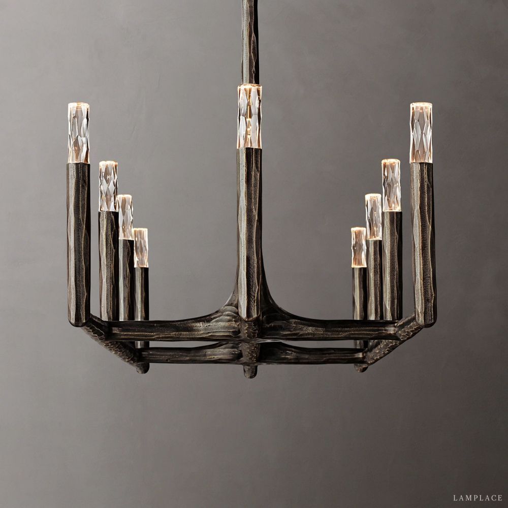 Thaddeus Artisan Forged Linear Chandelier 96"