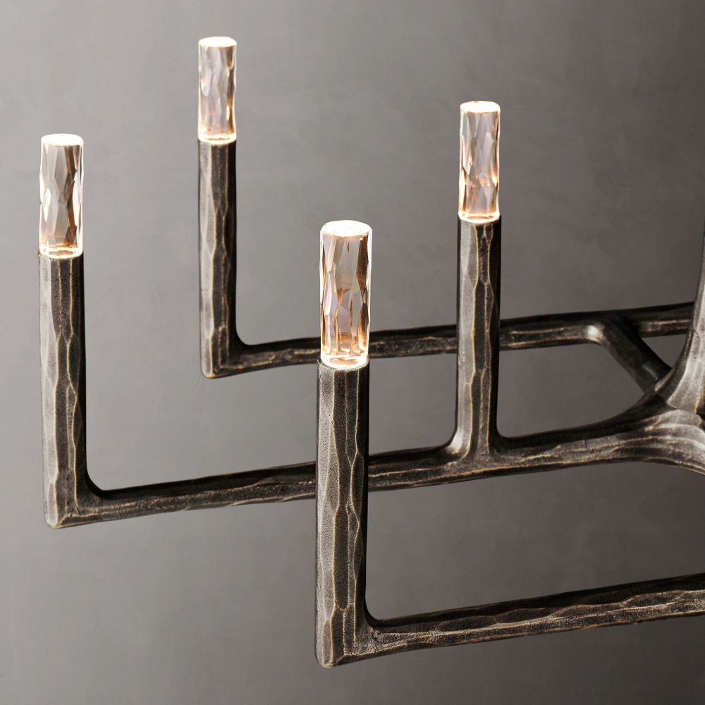 Thaddeus Artisan Forged Linear Chandelier 72"