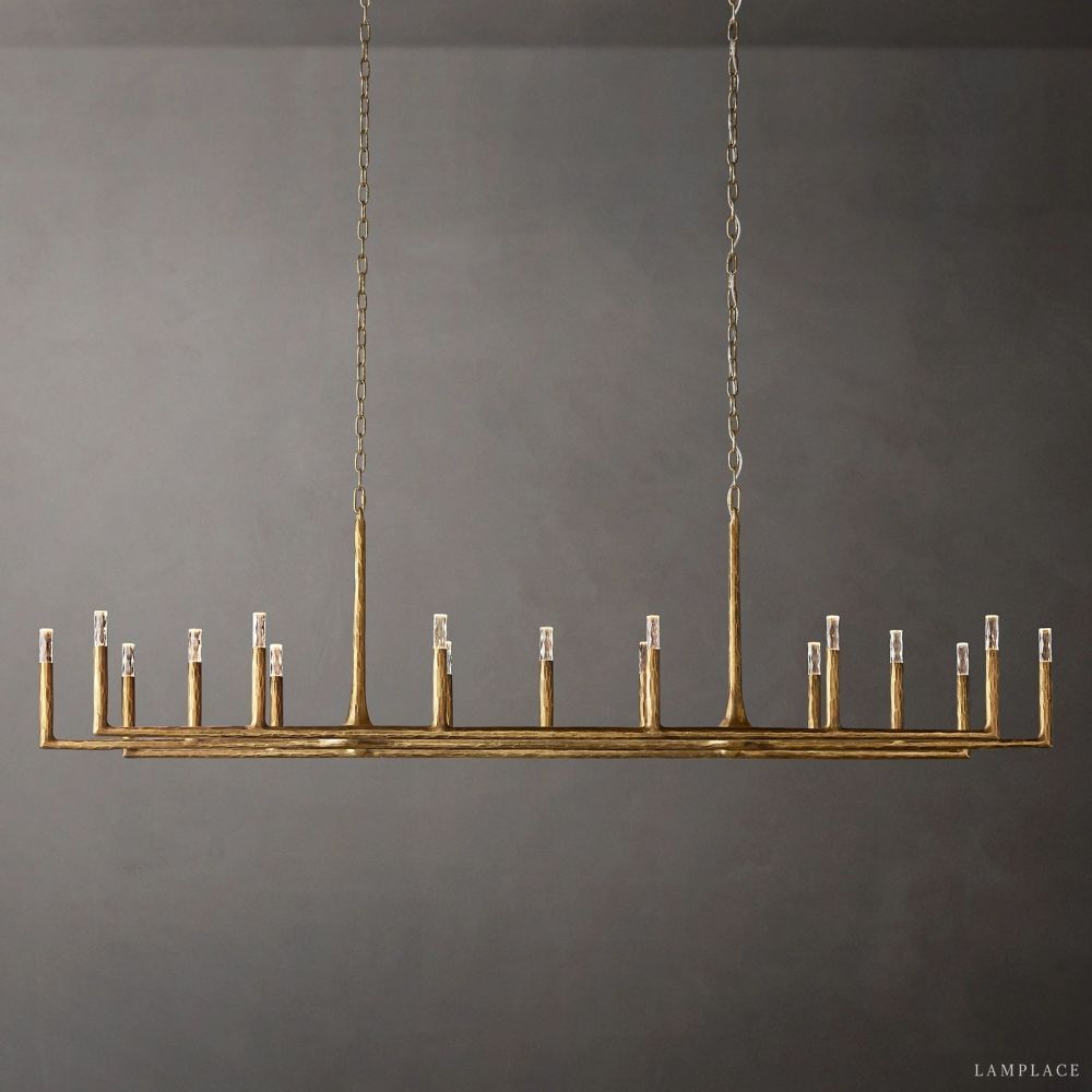 Thaddeus Artisan Forged Linear Chandelier 96"