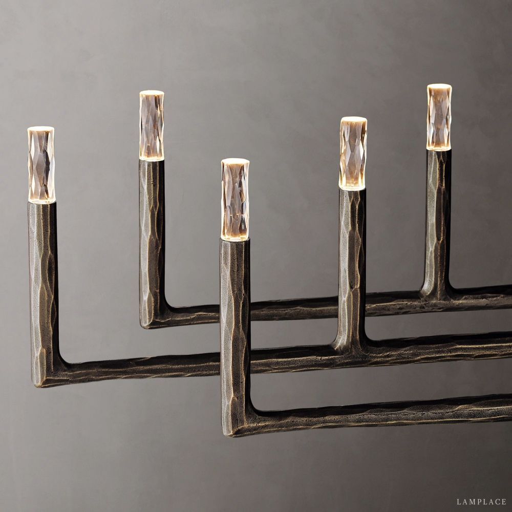 Thaddeus Artisan Forged Linear Chandelier 96"