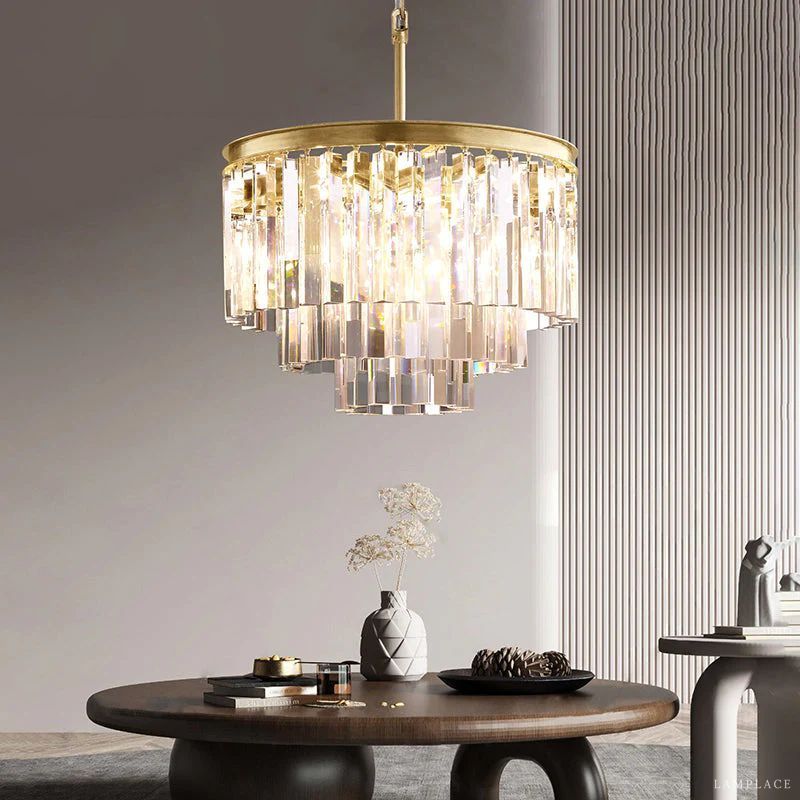 Odeon Deco Prism Round Chandelier 20"