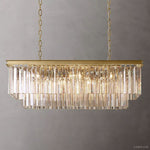 Odeon Deco Prism Rectangular Tiered Chandelier 40"