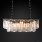 Odeon Deco Prism Rectangular Tiered Chandelier 40"