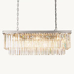 Odeon Deco Prism Rectangular Tiered Chandelier 40"