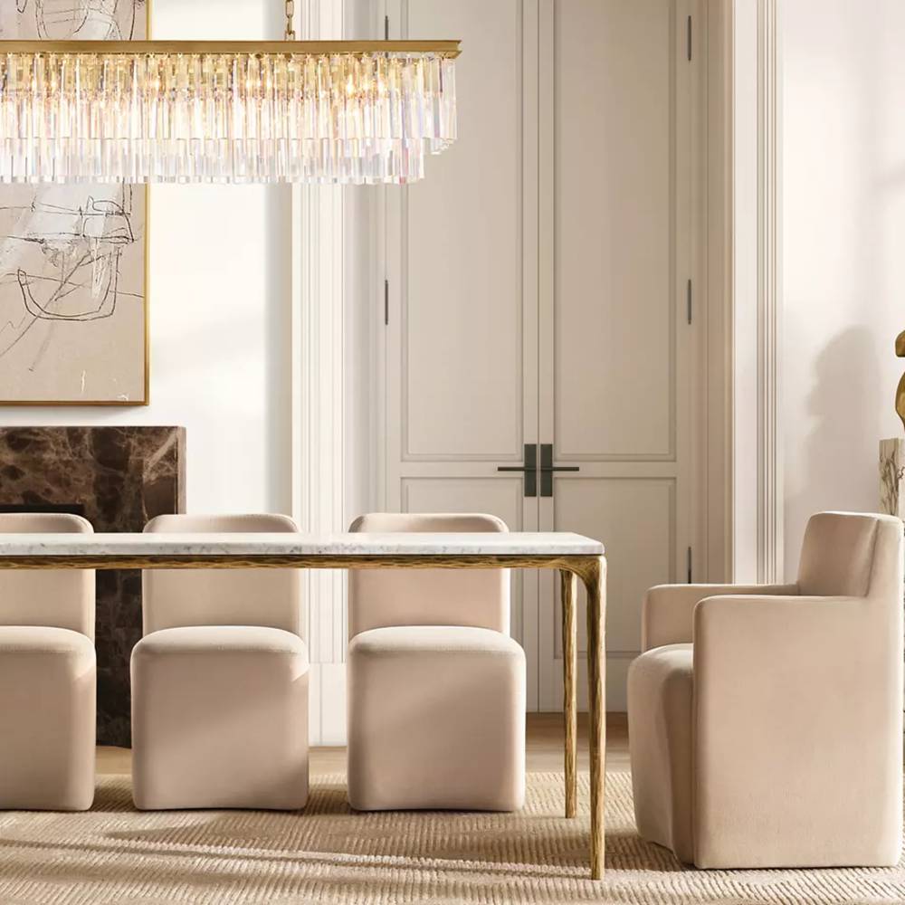 Odeon Deco Prism Rectangular Tiered Chandelier 72"