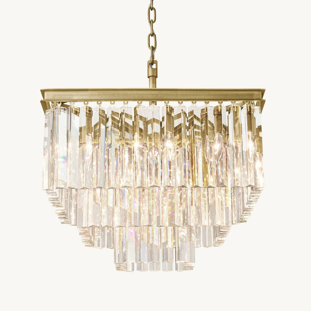 Odeon Deco Prism Tiered Square Chandelier 22"