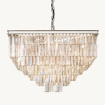 Odeon Deco Prism Tiered Square Chandelier 34"