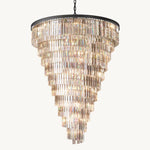 Odeon Deco Prism Triangular Helix Chandelier 36"