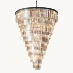 Odeon Deco Prism Triangular Helix Chandelier 36"