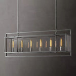 Beckman Framed Glass Rectangular Chandelier 54"