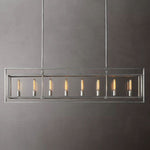 Beckman Framed Glass Rectangular Chandelier 72"