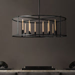 Beckman Framed Glass Round Chandelier 55"