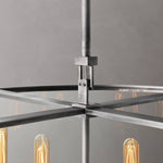 Beckman Framed Glass Round Chandelier 33"